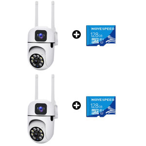 V380 Pro buy 1 take 1 Dual Lens Outdoor CCTV Camera 5G 8MP No WIFI Needed waterproof two-way audio and speakers Infrared night vision auto tracking remote surveillance camera APP Control 1 YEAR WARRANTY