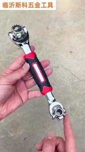 Multi-function 8 in 1 Rotating Multi Head High Carbon Steel Socket Wrench 8-19 Metric Plum Blossom Non-magnetic Car Repair Tools