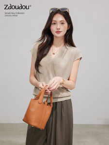 Exclusive Design V-Neck Cinch Waist Knit Top