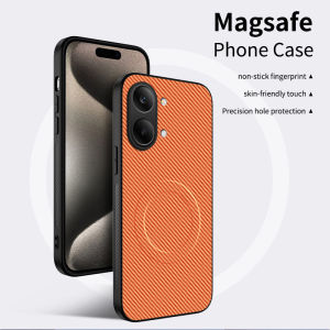 szhaiyu | For Magsafe Wireless Charging Phone Case for Google Pixel Poco X8 Pro Max Poco X7 X6 Pro Carbon Fiber Leather Protective Cover