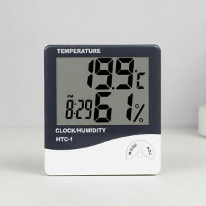 Digital LCD Thermometer Hygrometer Indoor Outdoor Weather Station Clock Temperature Humidity Monitor for Home Use