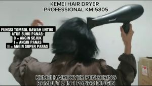 KEMEI HAIR DRYER PENGERING RAMBUT PANAS DINGIN 2 in 1 HAIRDRYER PROFESIONAL 2 SPEED