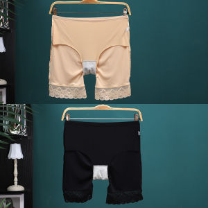 Plus Size Ice Silk Safety Pants Womens Fashion Tape Summer Thin Wear-Free Underwear Two-in-One 100.00kg Non-Curling Leggings