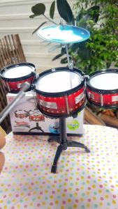 กลองเด็ก กลองของเล่นเด็ก กลองชุด เซตเล็ก สำหรับเด็ก ของเล่นดนตรี มีประโยชน์ กลอง3ใบ ฉาบ1ใบ ไม้ตี 2 ชิ้น ของเล่นเด็กพร้อมส่ง