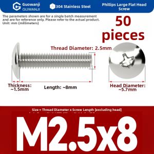 GUWANJI | 304 Stainless Steel Mushroom Head Screw