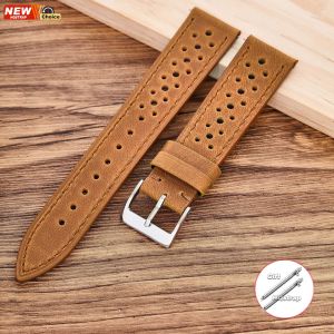 New Watch Band 18/19/20/21/22/24mm Pin Butterfly Clasp Wrist Strap Porous Breathable Smartwatch Leather Quick Release Bracelet