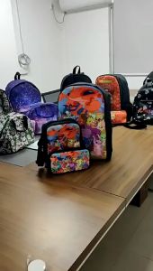 Newest Game Peripl Number Blocks Backpack Numberblocks Student School Bag Lunch Bag Pencil Case Three-piece Set Boys and Girls Birthday Gift Zipper School