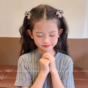 Pink Polka Dot Butterfly Knot Hair Clip Princess Style Side Bangs Cute Cool Girl Heart Fresh out Fashion Korean Brand Baby Troll