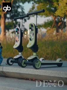 GB childrens scooter 1-3-6 years old boys and girls can sit and ride two-in-one foldable scooter