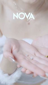 CEMI Blue Topaz Nova Earring ต่างหูพลอยแท้ บลูโทแพซ ต่างหูเงินแท้ ชุบทอง 18K โรสโกลว์