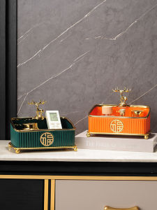 Light Luxury Ceramic Desktop Cosmetics Storage Box Dressing Table Facemask Skin Care Products Entry Hallway Key Ornaments Gathering