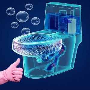 Automatic Toilet Cleaner Aromatic Toilet Deodorizer Box for Bathroom Odor Remover Toilet Bowl Cleaning Liquid Cleaner Toilet Spirit Deodorant Blue Bubble Bottle Automatic Cleaner Box