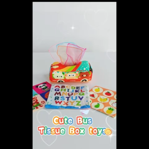 Baby Tissue Box Toy Early Education Cognitive Cloth Book Tear-Resistant Educational Value Pulling Tissue Box for Infants