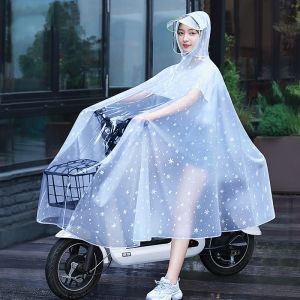 Raincoat single person womens transparent bicycle electric bike electric bike special long one-piece raincoat