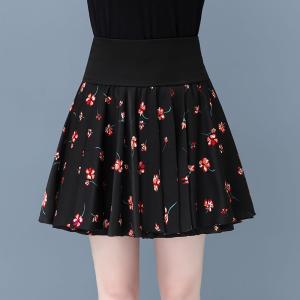 Váy Ngắn Chữ a Họa Tiết Hoa Ôm Vừa Vặn Cạp Cao Mùa Hè Cho Nữ Váy Midi Xếp Ly Xếp Nếp Váy Chữ a Cho Phụ Nữ Trung Niên