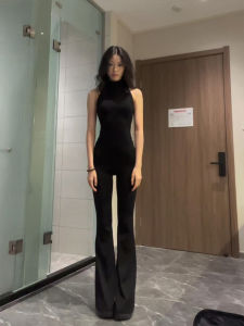 Áo Vest Không Tay Màu Đen Cổ Cao Thời Trang Mùa Hè Áo Khoác Ngoài Áo Khoác Ngoài Ngắn Gợi Cảm Ngọt Ngào Phong Cách Mỹ Áo Vest Nữ