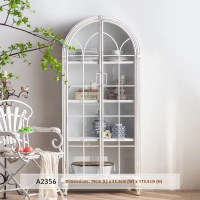 French Vintage Style Solid Wood White TV Cabinet