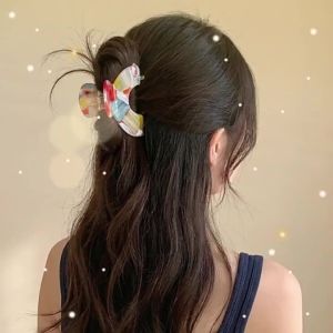 hellocandy | Phụ Kiện Tóc Chống Trượt Dạng Cài Đuôi Ngựa Hình Cung Mờ Ảo Đa Màu