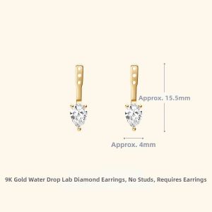 Helas | Cultivated Diamond 9k Gold Round & Drop Earrings Dual Diamonds