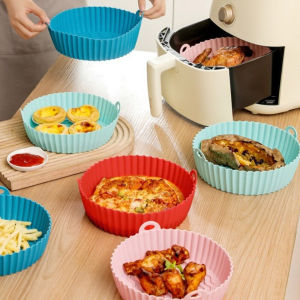 Air Fryer Silicone Tray High Temperature Resistance & Easy Cleaning Food Grade Baking Silicone Mat Grilling Round Mat
