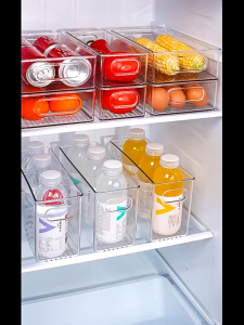 Kitchen Refrigerator Stackable Storage Box Food Fruit Vegetable Drink Acrylic Organizer Fresh Keeper