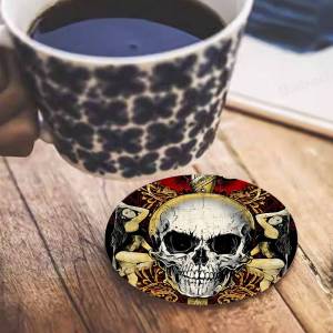 Gorgeous Rock M-motley C-crues Band Round Coasters Insulated Durable Cups Coffee Coaster Plate Mats Home and Decoration Kitchen
