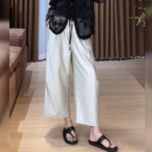 Quần ống rộng BINKAFENNY bằng satin dáng rộng thoải mái cao cấp - mùa hè