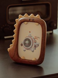 Cute Wooden Dinosaur Photo Frame Baby Gift Original Design Childrens Cartoon Picture Frame Rectangle Shape Home Decor