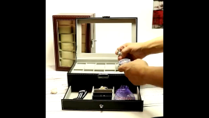 Leather Watch Box Organizer with 6 Compartments for Wrist Watches and Jewelry Storage 6Grid/12Grid/Double-Layered 12 Grids
