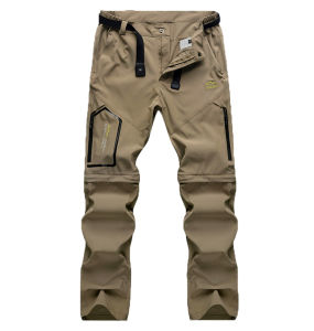 Mens Convertible Cargo Tactical Pants Camping Quick Drying Outdoor Hiking Pants Zip Off Lightweight Work Trekking Trousers