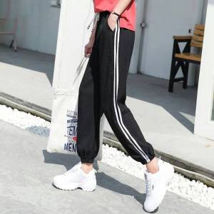 Womens Ice Silk Harem Pants Casual Thin Eighteenths Summer Long Trousers Loose Fit Versatile Student Sports High Waist Polyester Fiber