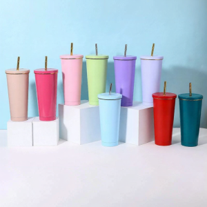Portable Insulated Thermos Cup Large Capacity Stylish Stainless Steel