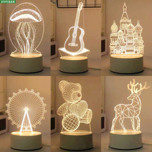 Đèn ngủ LED Acrylic đèn ban đêm 3D 3 màu ánh sáng môi trường Đèn đầu giường quà tặng sáng tạo