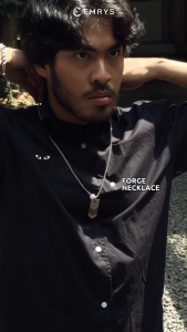 Emrys Liontin Set FORGE Kalung Liontin Titanium Anti Karat Pria Wanita