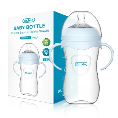 Dr.isla ขวดนม ขวดนมเด็ก ขวดนมคอกว้าง กันสำลัก 150ml/240ml/330ml Anti Colic Baby Bottle ปลอดสาร BPA ขวดนม PP ขวดนม ขวดจุกนมหลอก ขวดน้ําดื่มสําหรับเด็กขวดทารกแรกเกิดปลอดสาร ขวดนมพร้อมจุกนมซิลิโคน รุ่นเนเชอร์รัล ขวดนมคอกว้าง baby bottle PP15