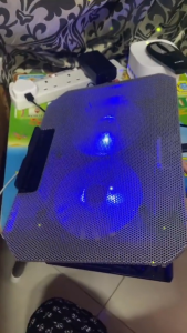 BestGila Malaysia Silent Laptop Cooling Pad wt 2 Big Fans for 12-17 Laptop Notebook Powerful Dual USB Cooling Pad Cooler Laptop Stand Adjustable Height & Speed Laptop Fan