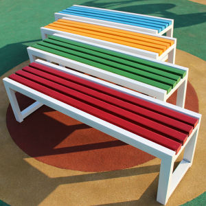 Plastic Wood Outdoor Bench Anti-Corrosion Iron Art Row Chair Park Chair Courtyard Rest Area Seat Square Community Outdoor Bench