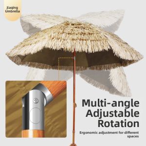 Outdoor Sun Protection Imitation Thatch Umbrella 4.5m