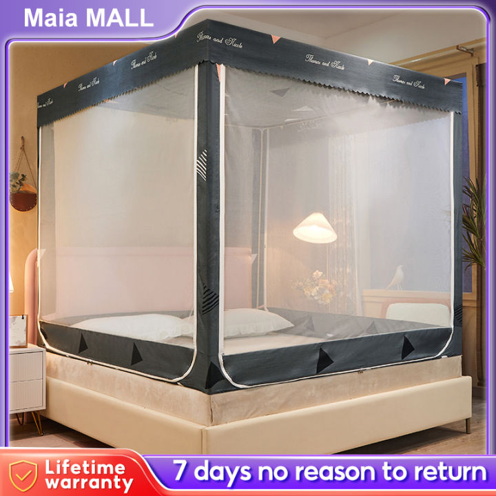 [With Bed Curtain ] MAIA Mosquito Net Kulambo Fully Enclosed Cloth ...