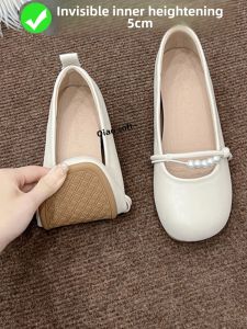 Ultra Soft Mary Jane Flats Womens Shoes with Skirts Increased Height Bean Bean Shoes Small Size 3233 New Chinese Style Shoes
