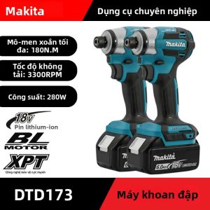 Makita DTD173 18V Máy Khoan Không Chổi Than Không Dây Máy Khoan Điện Có Thể Sạc Lại Bu Lông Gỗ T-Mode 180 N·M Dụng Cụ Tự Làm Tại Nhà