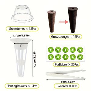 67pcs Seed Pod Kit for Aerogarden Hydroponics Accessories for System Compatible with Hydroponics Supplies from All Brands 12 G