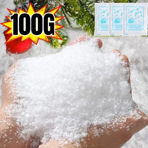 300G Winter Fake Snow Christmas Snow Powder / Artificial Snowflake Party Decor / Xmas DIY Crafts Village Displays Props Kids Gifts