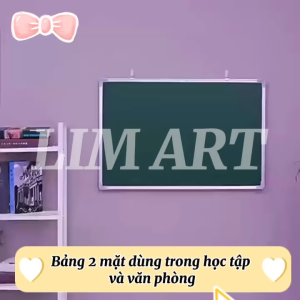 Bảng 2 Mặt Có Từ Tính – Xanh Viết Phấn & Trắng Viết Bút Lông Kèm Phụ Kiện LIM ART