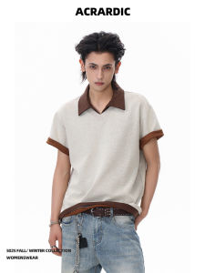 American Style Fake Two-Piece Short Sleeve POLO Shirt Casual Commute Retro Half Sleeve Top Youth Popular Loose Fit Summer Polyester Cotton Blend