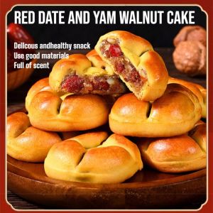 Red Date & Yam Walnut Cake: A Nutritious Breakfast Snack