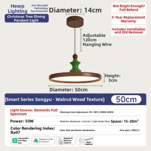 HUIPU ZHAOMING | Vintage Creative Walnut Colored Pendant Light