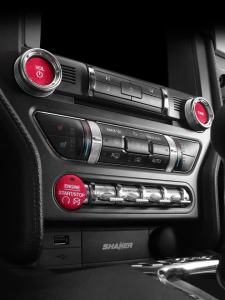 ALCANTARA | Miếng Dán Trang Trí Núm Điều Khiển Trung Tâm Alcantara Cho Ford Mustang GT 2015-2023 Chất Liệu Da Lộn Phụ Kiện Độ Nội Thất