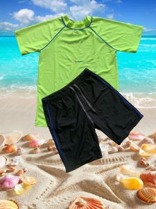 Bộ đồ bơi màu xanh dạ quang cực hot chống nắng giữ nhiệt