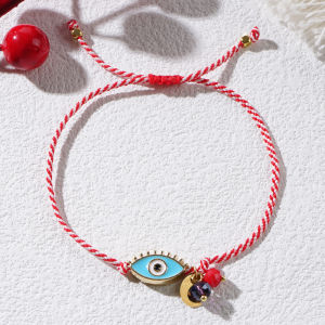 Go2boho 2024 Martis Jewelry Alloy Evil Eyes Crystal Beaded Chain Greek March Bracelet For Women Delicate New Years Gifts